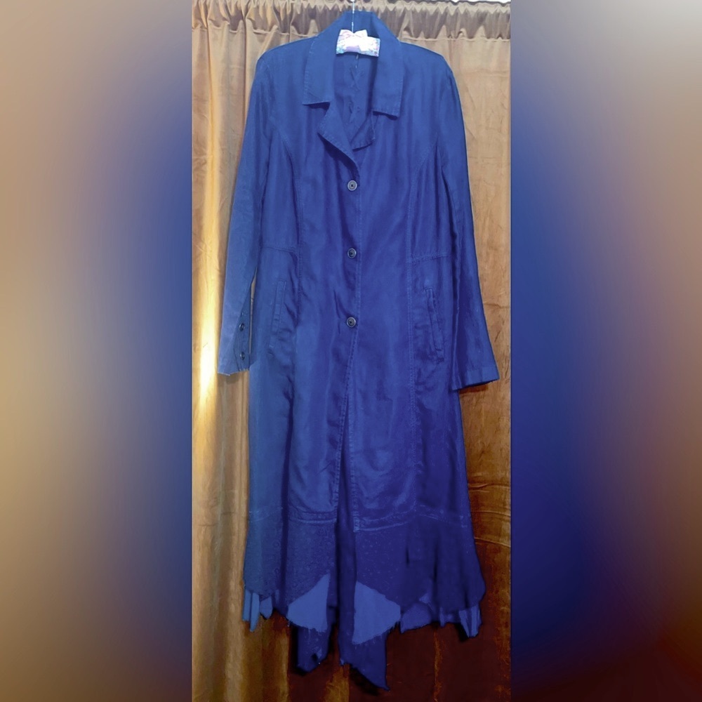 Urban Outfitters Denim Women’s Trench Coat Split Hem Lace
